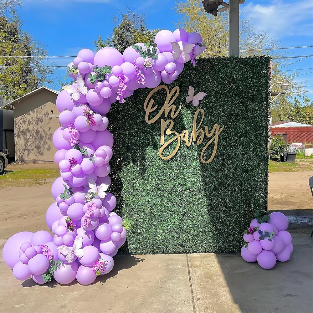 106pcs Pastel Purple Balloons Kit Arch Purple Balloon Garland Baby Shower Gender Reveal Birthday Party Wedding Anniverdary Decor