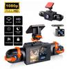 3/4-Lens 360° Panoramic Dash Cam, IR Night Vision, Auto Loop Recording, G-Sensor Motion Detection, 12H/24H Continuous Recording