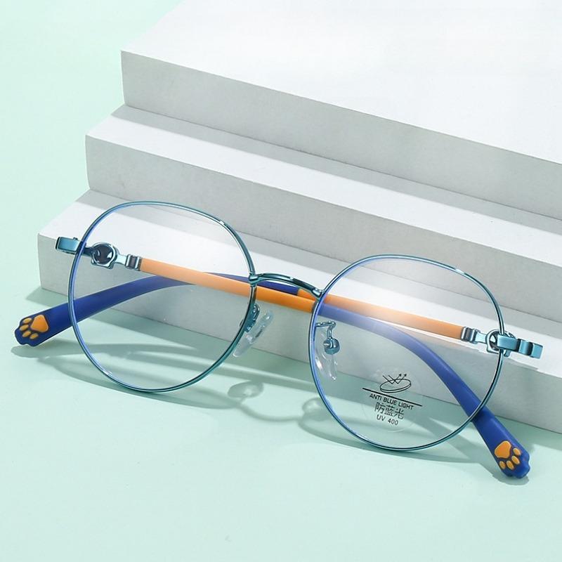 Anti-Blue Ray Kids Glasses Children Boy Girls Eyewear Ultra Light Round Metal Frame Computer Eye Protection Eyeglasses Spectacle