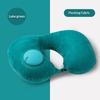 Flocking Inflatable Portable Neck Pillow That Can Be Stored And Self Filled Suitable For Outdoor Travel Business Trips Camping