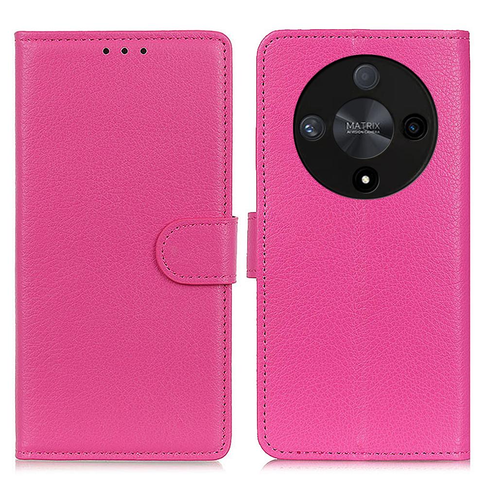 

For Honor Magic6 Lite 5G/X9b 5G/X50 5G Wallet Case PU Leather Flip Stand Cover with Litchi Texture C