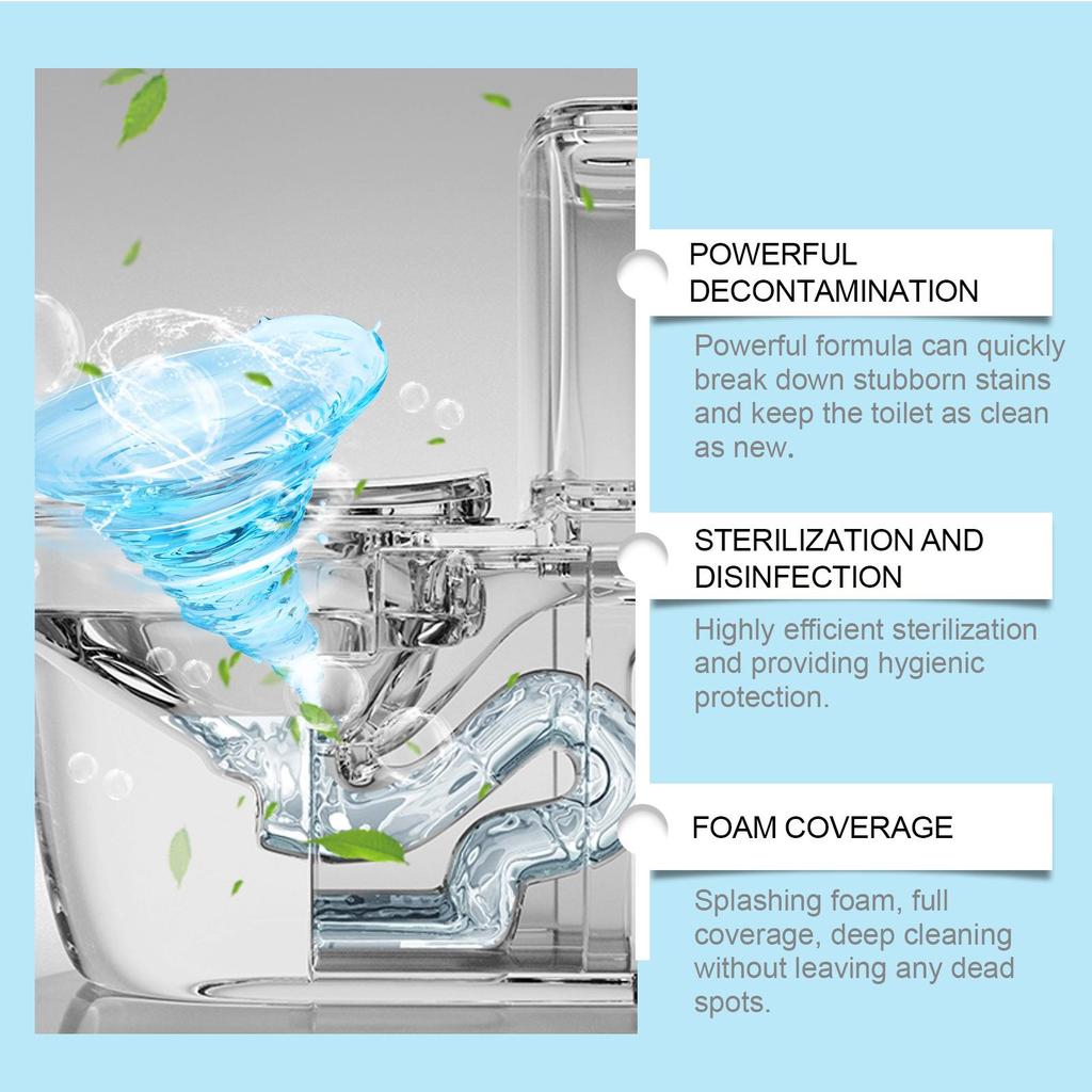 Jakehoe Splash Foam Toilet Cleaner Toilet Bowl Cleaner Stain Remover Odor Remover Toilet Bowl Cleaner