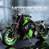 Simulation 1/10 Alloy Har Vintage Motorcycle Model with Sound and Light Diecast Toy Motorbike Collection Miniature Voiture