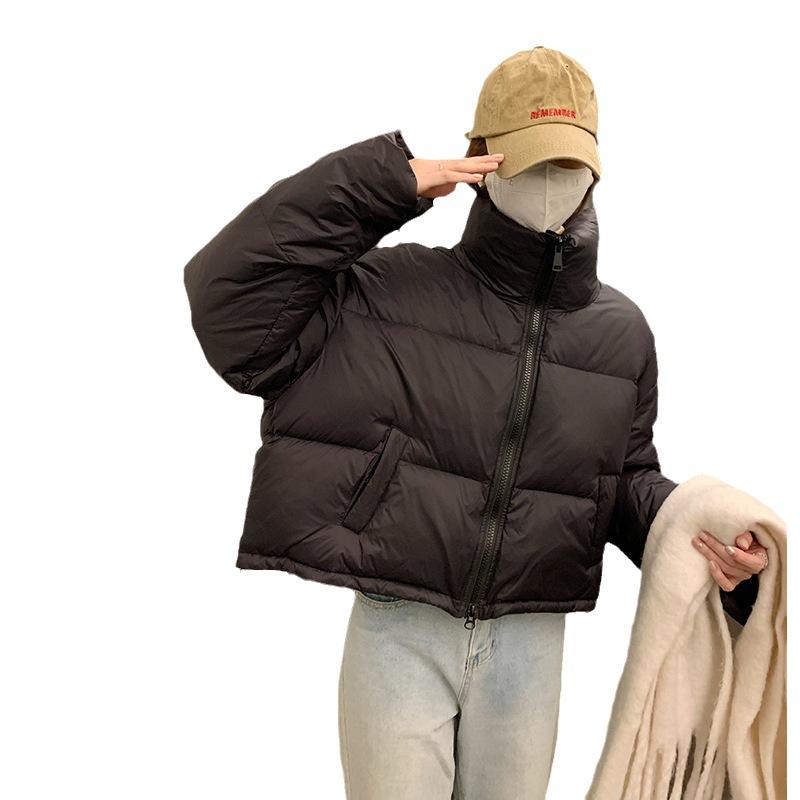 European and American Cotton Clothes Women's Winter Thickened Stand-up Collar Loose Short High-waisted Bread Clothes Small Cotton-padded Jacket