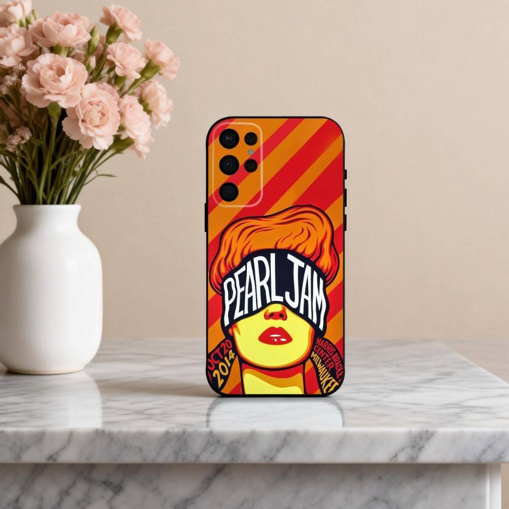 

Grungy P-Pearl Jam Bnd Phone Case For Samsung S25,S24,S21,S22,S23,S30,Ultra,S20,Plus,Others Soft Black Cover Samsung S25