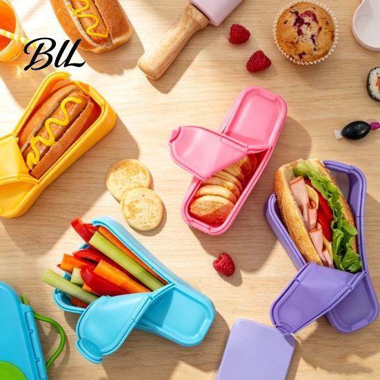 Boîte de rangement polyvalente Support à tacos en silicone de qualité alimentaire, Conception à boucle rabattable Boîte à outils de cuisine flexible pour burrito, Boîte de manipulation des aliments étanche pour