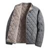 Mens Winter Jacket Windproof Thickened Padded Jacket Casual Diamond Warm Fleece Lined Coat Middle-Aged Dad's Solid Outdoor Wear