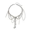 Women's Multilayer Tassel Love Heart Pendant Choker Necklace Trendy Punk Silver Color Metal Chain Party Jewelry Gift