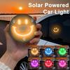 Solární Autonabíječka s Neonovým Světlem Úsměv, 6 Barev, Přísavka, Dekorativní Lampa pro Trojúhelníkové Okno, Bezdrátová LED Atmosféra, Interiér, Exteriér, Autopříslušenství