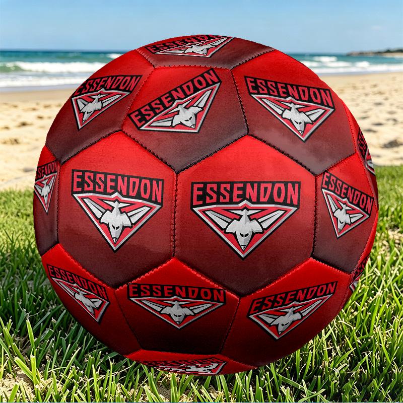 Essendon Football Print Size 5 Soccer Ball, PU Wear Resistant Football for Match Training and Daily Practice, Birthday Gift for Soccer Fans