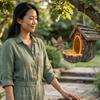 Hanging Tree Stump Bird Feeder, Suitable For Courtyards, Balconies, And Gardens; European- Resin Craft.