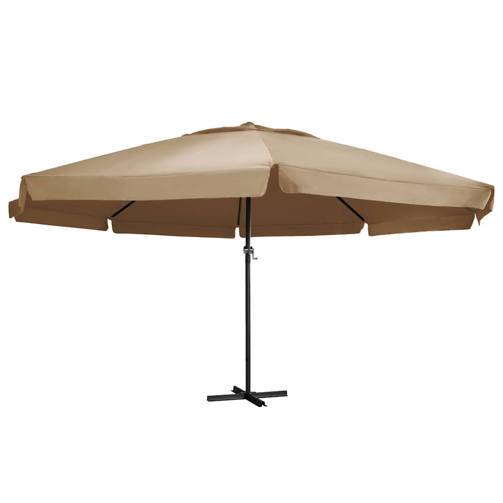 600 cm Taupe Garten Sonnenschirm mit Aluminiumstange