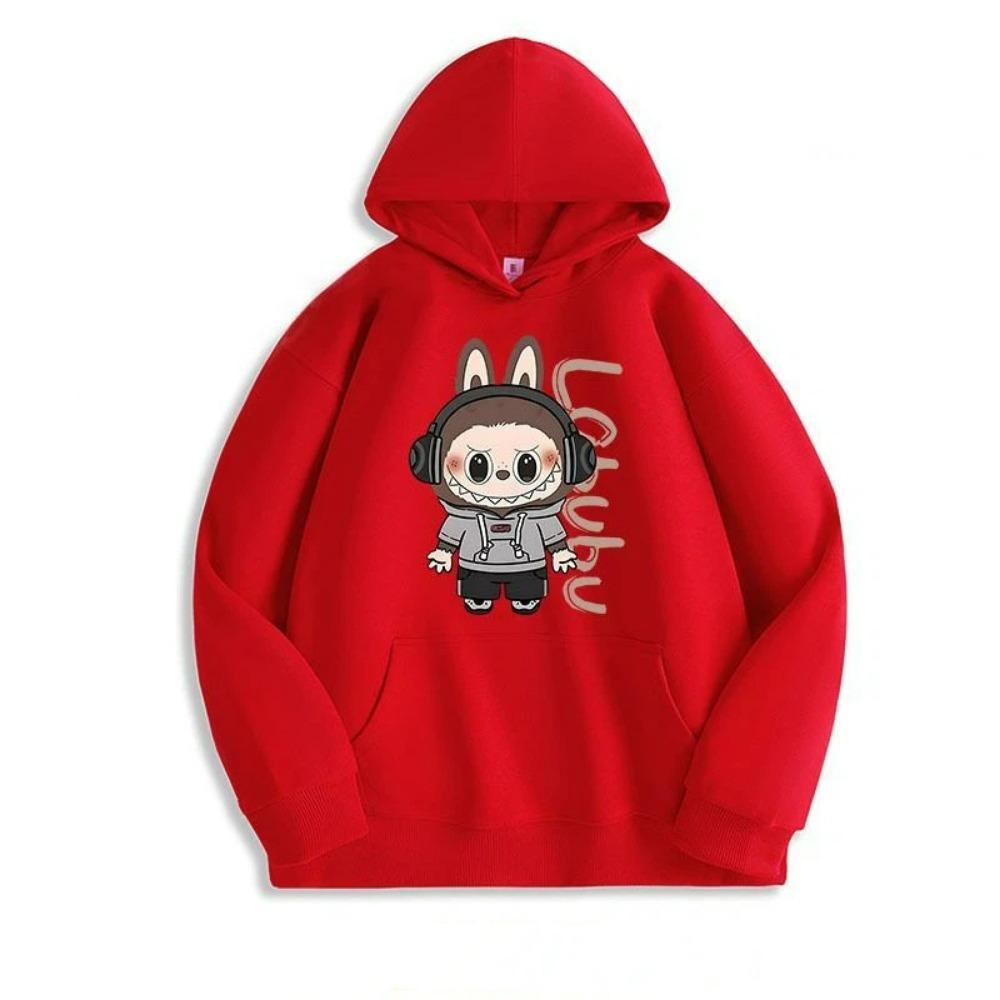 Fashion Men Women's Hoodies Cartoon Labubu Monster Print Pullover Top Casual Sweatshirt Kids Hoodies Clothing