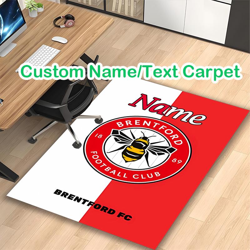 1pc Digital Printed Chair Rug for Home Office Use, Brentford Football Club (3) Carpet Appropriate for All Seasons, Soft Area Carpet