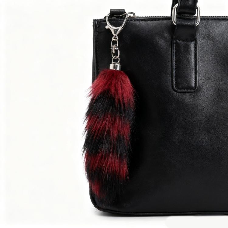 Multi Colored Furry Keychain Foxes Tail Shape Ergonomic Design Compact Portable Solution For Home Office And Outdoor Use