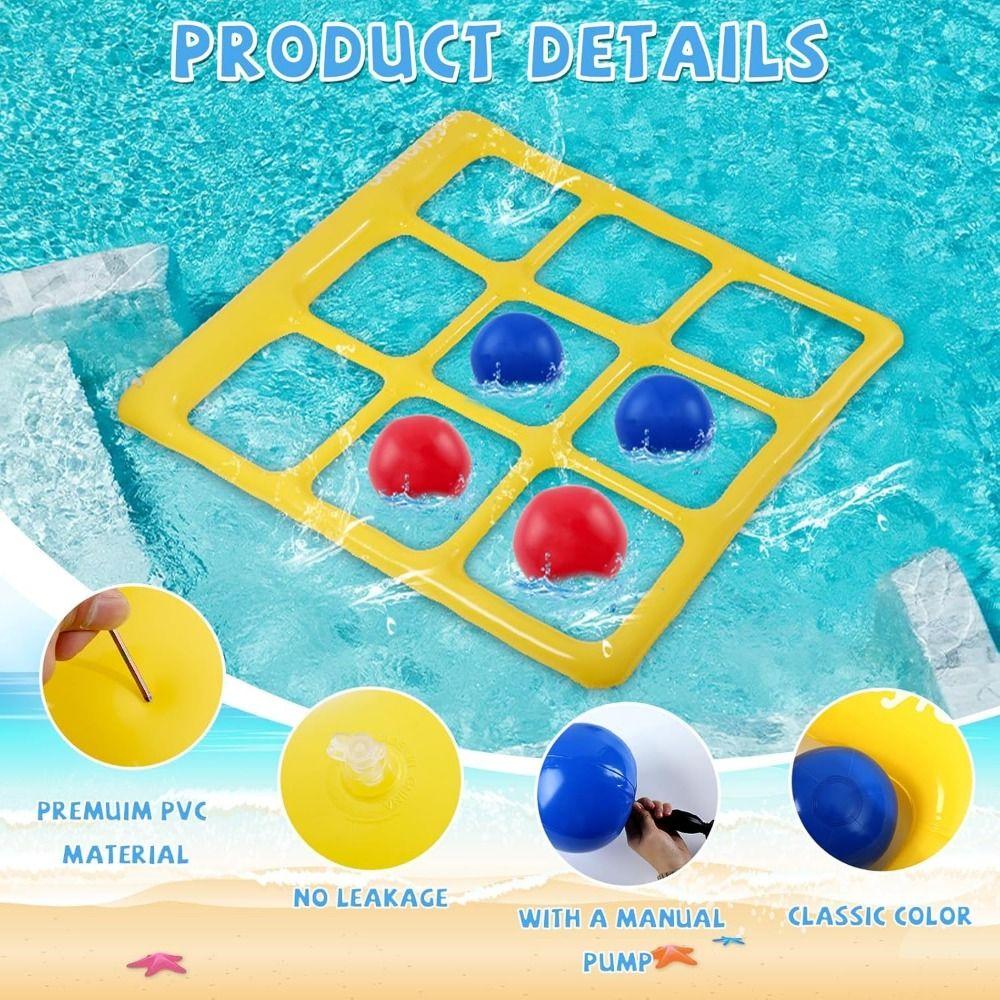 with Inflator Pump Inflatable Pool Toy Set Portable Inflatable Water Toss Game  2-10 Players