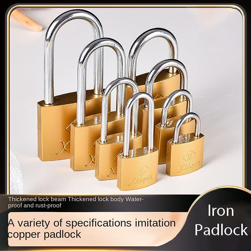 

Iron Brass Padlock Anti-theft Student Household Lock Waterproof Copper Lock for Home School 75x48x17mm