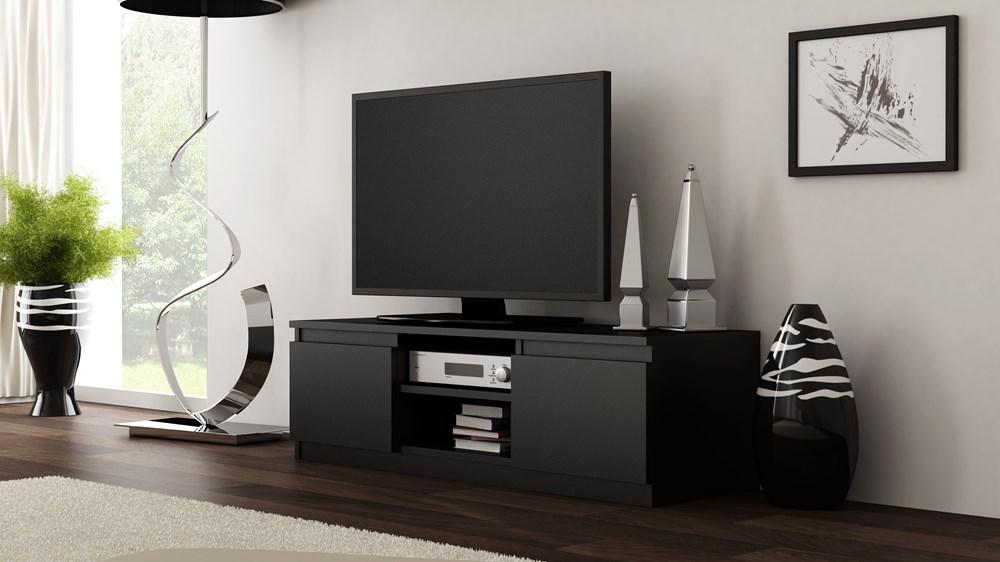 MODERN TV TABLE 120CM MATTE BLACK