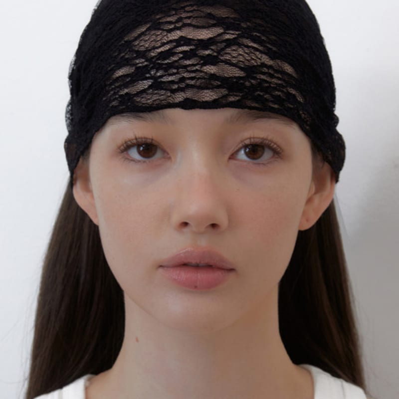 

Eireve Двусторонняя кружевная бандана-повязка на голову (ЧЕРНЫЙ) black