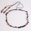 Boho Style Mixed Color Wood Beads Genuine Leather Braided Texture Ethnic Style Handmade Women's Belt Casual Vacation Style Waist Rope