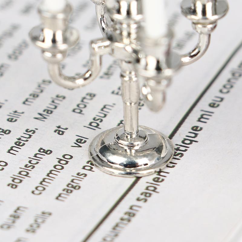 1Set Puppenhaus Miniatur Kerzen Und Leuchter Kuchen Kerzenhalter Topper