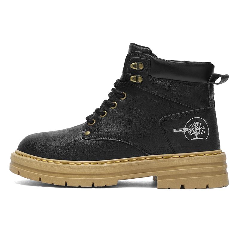 

Модные мужские ботинки Весенние удобные туфли на платформе Кожаные мужские трендовые коричневые нескользящие рабочие ботинки для мужчин Повседневная обувь Ковбойские ботинки 39