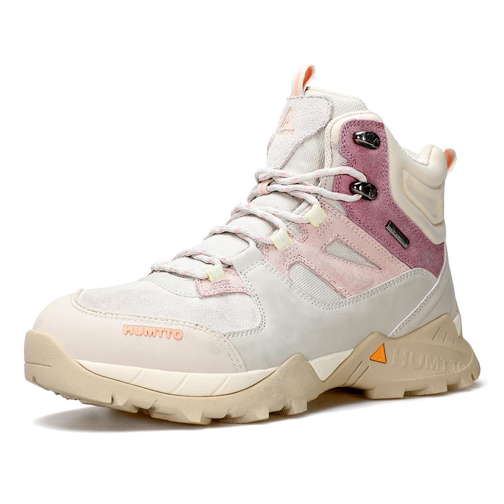 

HUMTTO Водонепроницаемая женская походная обувь. Роскошные дизайнерские нескользящие ботинки для женщин. Кроссовки для альпинизма на открытом воздухе. Кожаные ботильоны. 41 бежевый