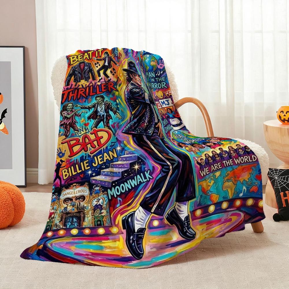 Pop Tribute Pattern Blanket Allseason Fleece Blanket For Bedroom Sofa Bed Home Party Decor New Year Gift
