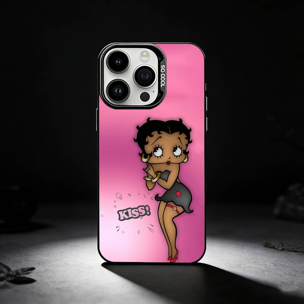 Чехол для телефона G-Girl G-Betty-es B-BoOpS для iPhone 17,16,15,14,13,12,11 Plus,Pro Max,XS,Цветной серебристый чехол для телефона iPhoneXSMAX