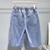 Męskie Szorty Jeansowe Cienka Sekcja Dziura Żebrak Szorty Letni Trend Luźne Proste Oddychające Dom Plaża Outdoor Pięciopunktowe Casualowe Szorty