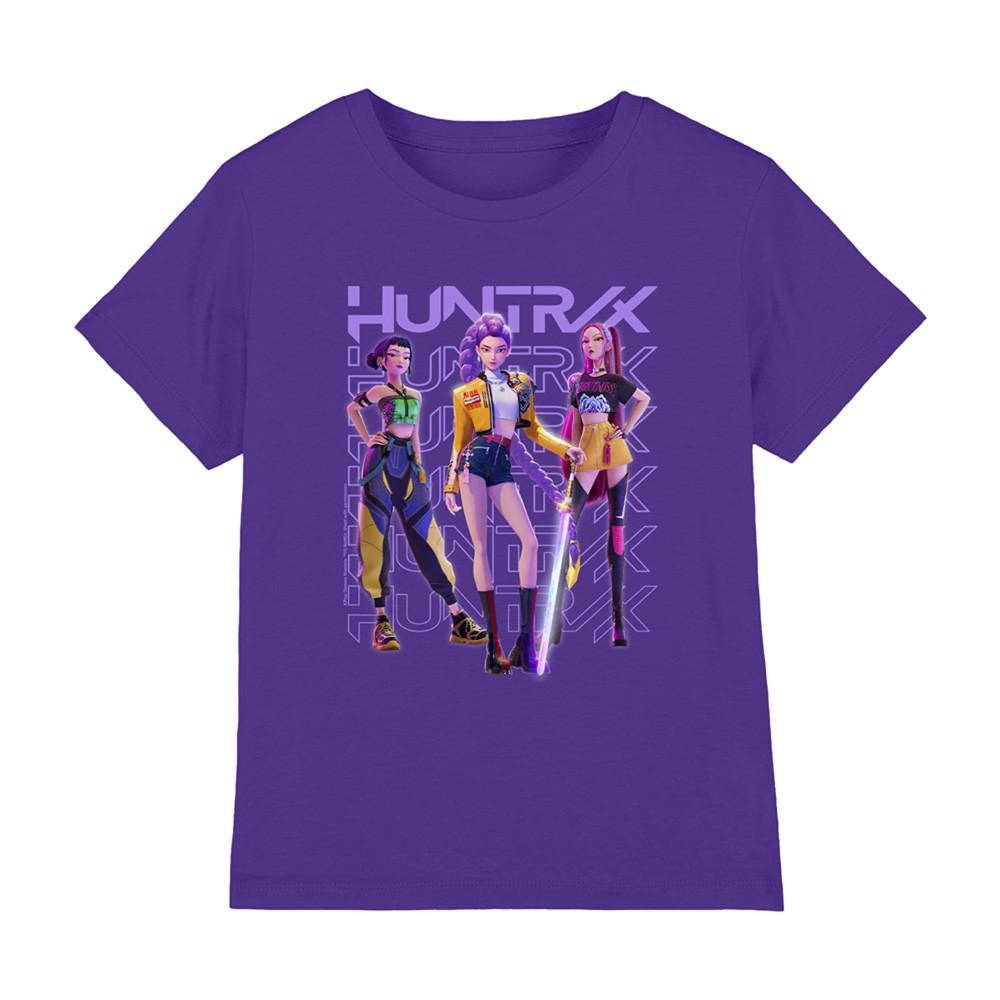 K-Pop Demon Hunters Huntrix HuntrX Golden Trio Pose Kids T Shirt Purple S