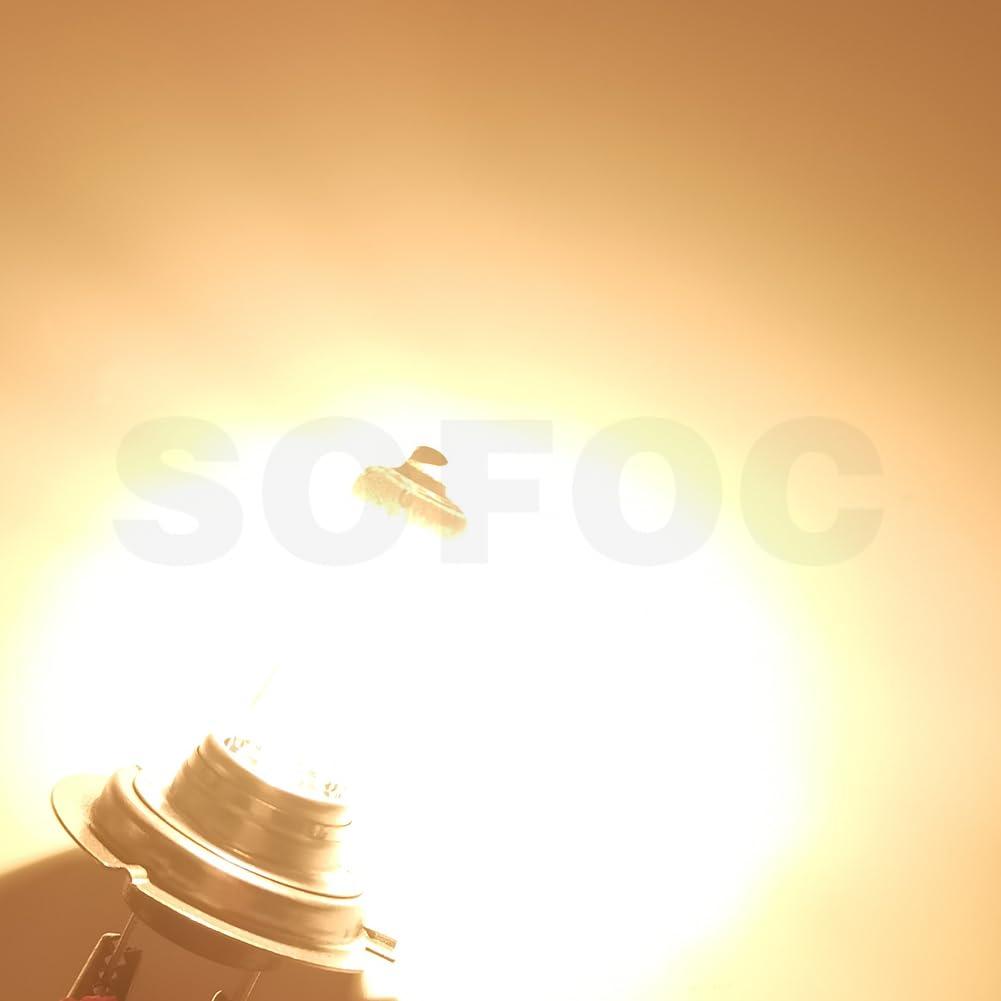 SOFOC H7 Bulb 12V Car Headlight Light Yellow 4000K Front