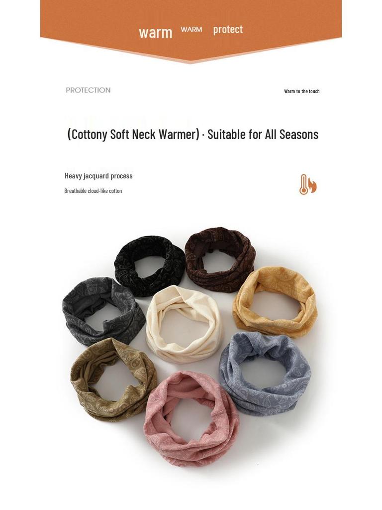 Spring-Summer Unisex Cotton Neck Warmer Scarf: Versatile, Thin, Cold Protection & Warmth, Pull-Over Fake Collar