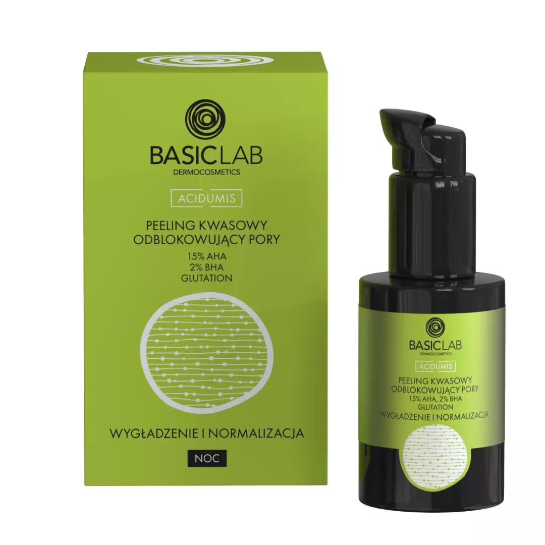

Basiclab - Peeling kwasowy odblokowujący pory z 15% aha, 2% bha, 30 ml