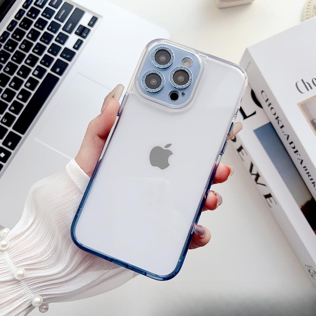 Flash Diamond Lens Film Is Suitable for Apple 14promax Phone Cases, IPhone13 Gradient 12 Creative 11 Transparent Hard Case