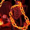 Weather Resistant Festival Decor Halloween Chain Lights, Waterproof Bright Orange/Purple LED Lighting, Plastic Yard Garden Link Lights for Patio Porch