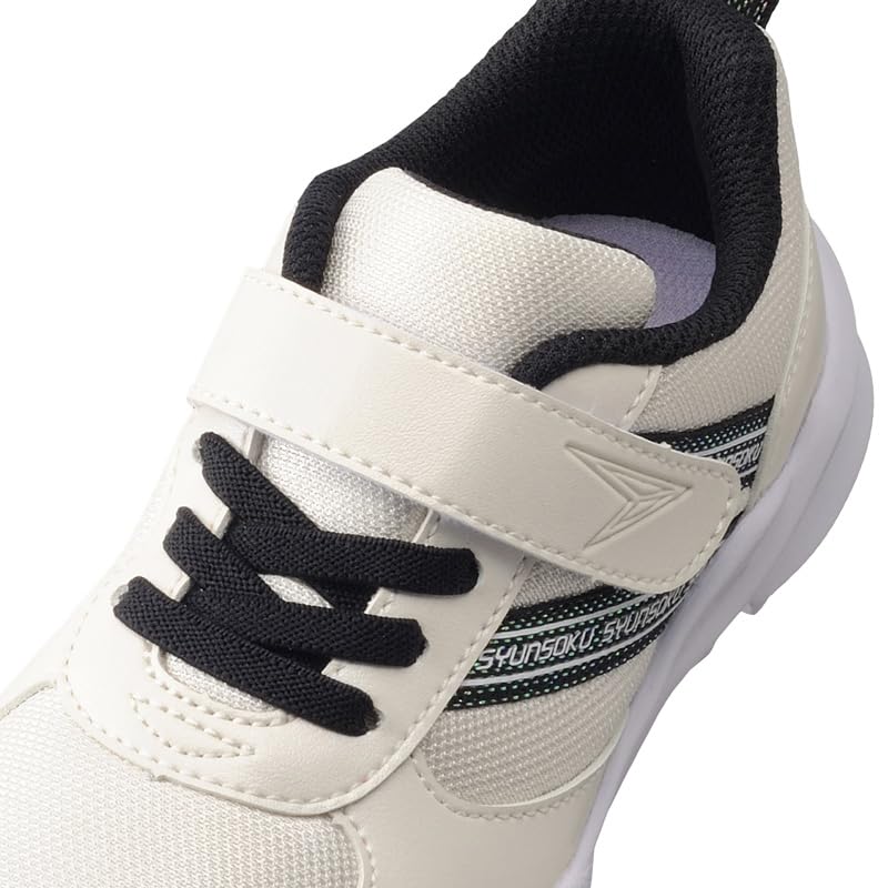 Shunsoku Sneakers for Wide LEC Cm Kids, Girls, Children's Shoes, Width, Lightweight, 16-23cm, 3E, 8140, Ivory, 18.5