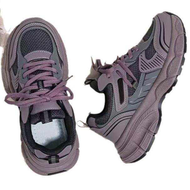 Popular Purple Dad Shoes for Women's New Autumn and Winter Thick Sole Versatile Casual Sneakers