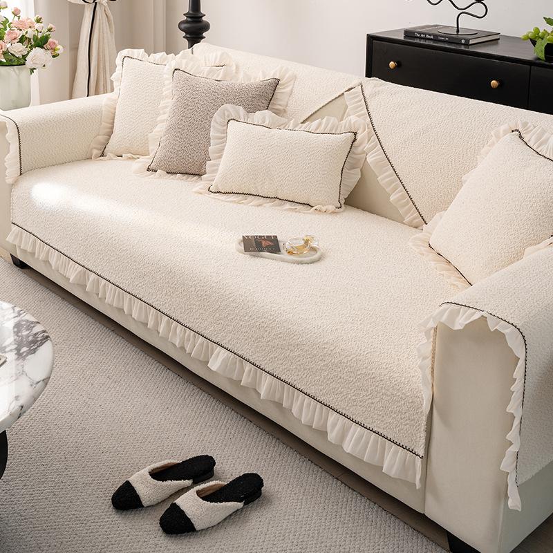 French Cream Wind Sofa Cushion  New Four-Season Universal Leather Sofa Non-Slip Seat Cushion Sofa Cover Cloth Cover