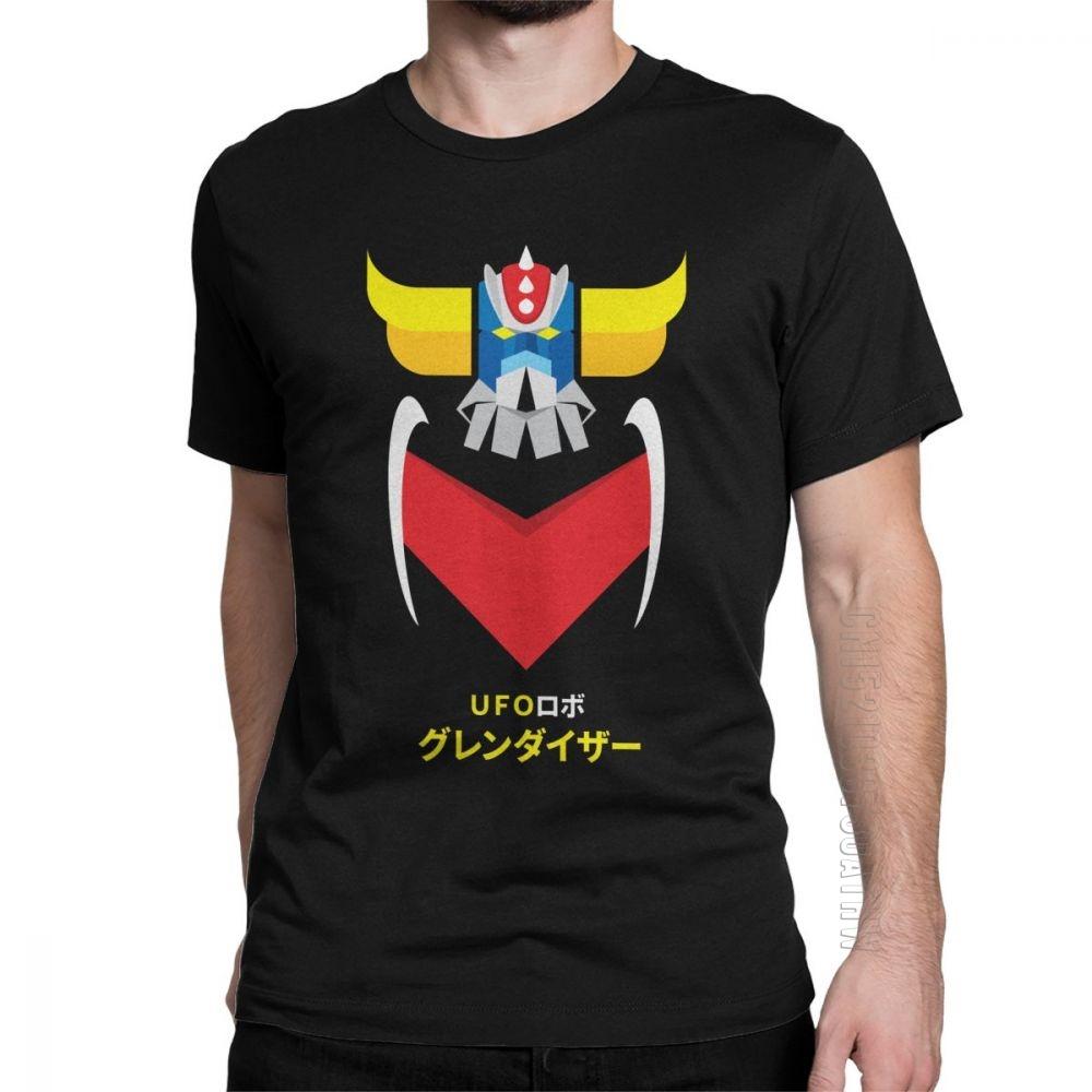 Grendizer Color And Japanese UFO Robot T Shirts For Men Designer Fun Tee Shirt O Neck Purified Cotton Clothing T Shirts