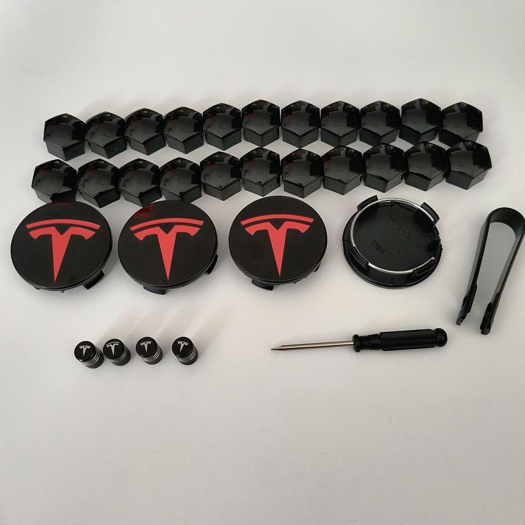 26 Stück 30 Stück Radnabendeckel für Tesla Model 3 Model Y 2025 Model Y Juniper Auto Radnabe Dekorationskappen Abzeichen Radmutterschutz