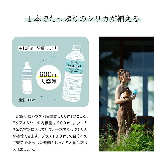 Silica water 600ml 24 bottles AQUA KIRISHIMA PFAS water quality test compliant AQUA KIRISHIMA Mineral water Natural water Medium hard water