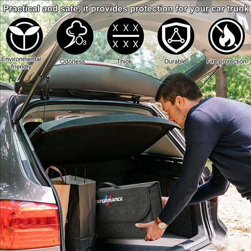 CTCE1 Car Trunk Organizer Box Large Capacity Folding Storage Bag For BMW E91 X5 E70 F11 E30 F31 X3 F25 E61 E83 X1 E53 E87 F40 /Sticker