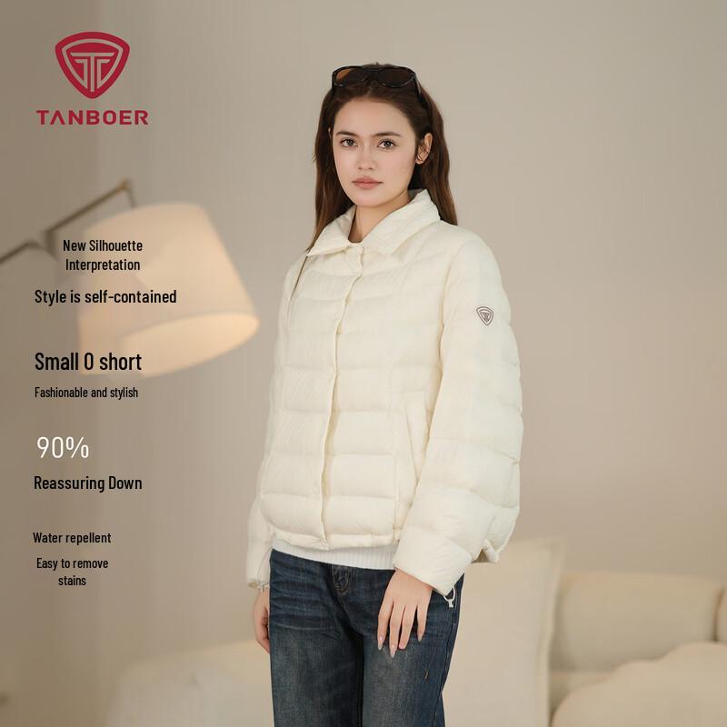 

Tanboer Women s Lightweight Lapel Down Shirt Jacket TB62350216 S