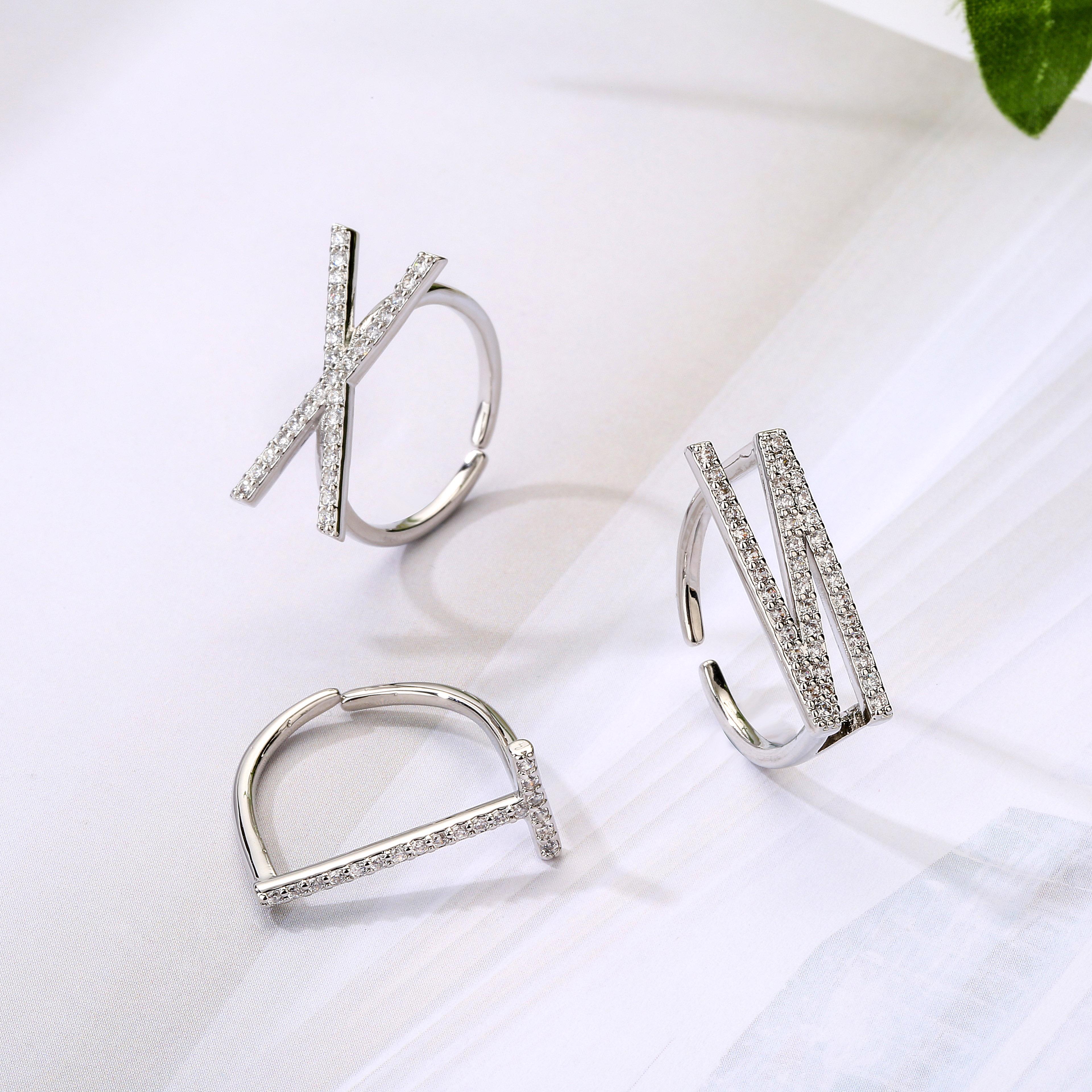 

HECHENG,DIY Name 26-Letters Rings,For Women Adjustable Ring Alphabet Letter Initial Finger Accessoriese Z мідний