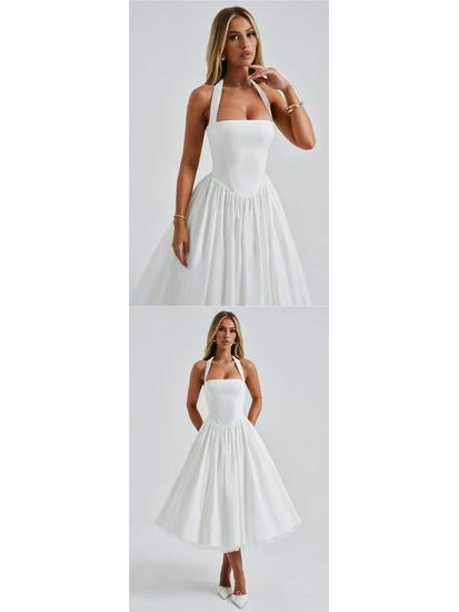 Damen-Abendkleid mit voluminösem Rock und Schnürung