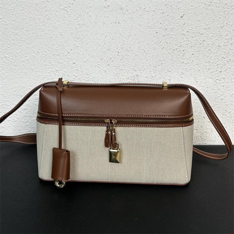 2024 Canvas Leather Large Capacity Camera Bag - Versatile Crossbody, Shoulder, or Handheld Light Luxury Design