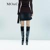 MO&Co. Distressed A-Line High-Waist Denim Skirt