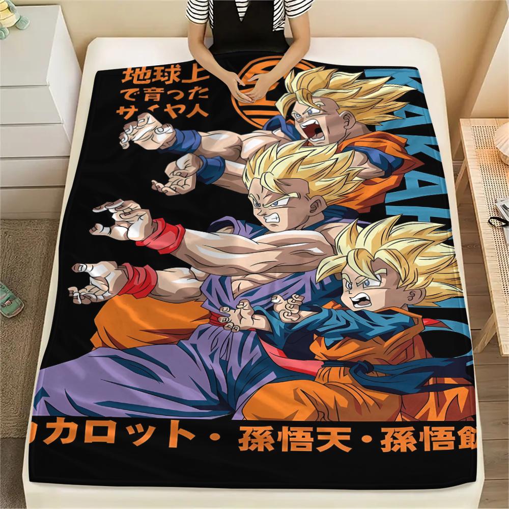 Coperta in Flanella con Stampa Personaggi Dragon Ball, Alta qualità Confortevole per Tutte le Stagioni, Arredamento per la Casa, Calore e Comfort, Perfetta per Regali di Natale