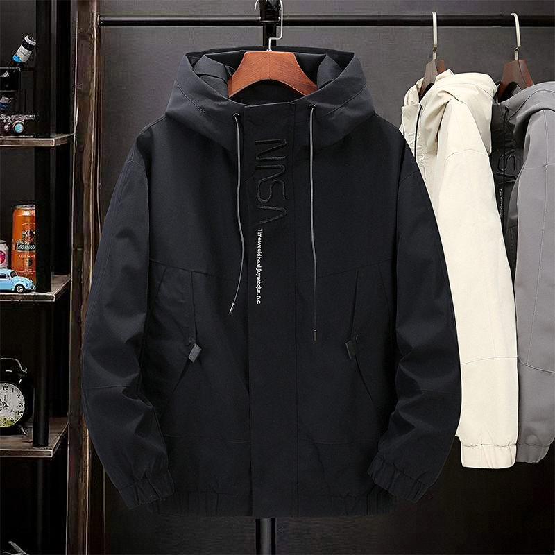 Autumn and Winter Large Size Jacket Loose Trend Casual and Thin Hooded Jacket